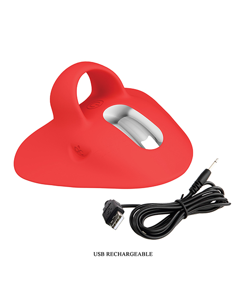 Pretty Love Carnation Manta Ray Finger Vibe - Red - Image 4