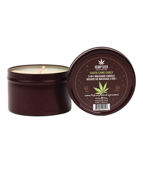 Earthly Body 2024 Holiday 3 in 1 Massage Candle - 6 oz Santa Came Early - Image 2