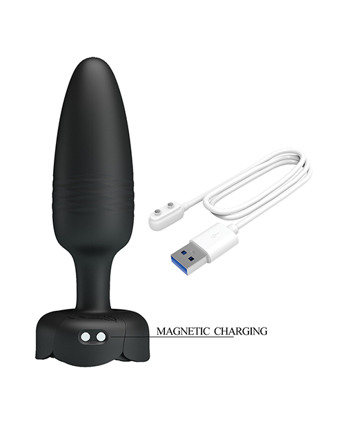 Pretty Love Tarion Thrusting Butt Plug w/Multi Color Bottom Light - Black - Image 3