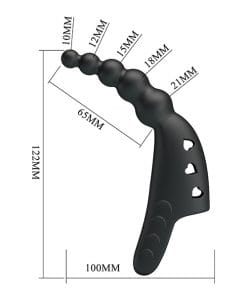 Alternative view of Pretty Love Jordin Beaded Finger Vibe - Black