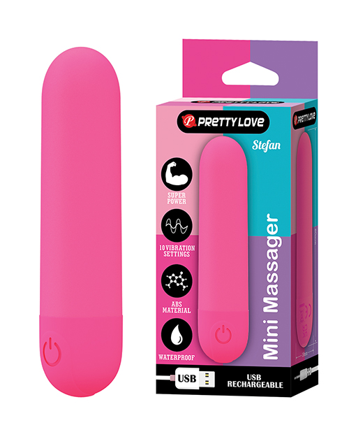 Pretty Love Stefan Mini Massager Bullet - Hot Pink - Image 3