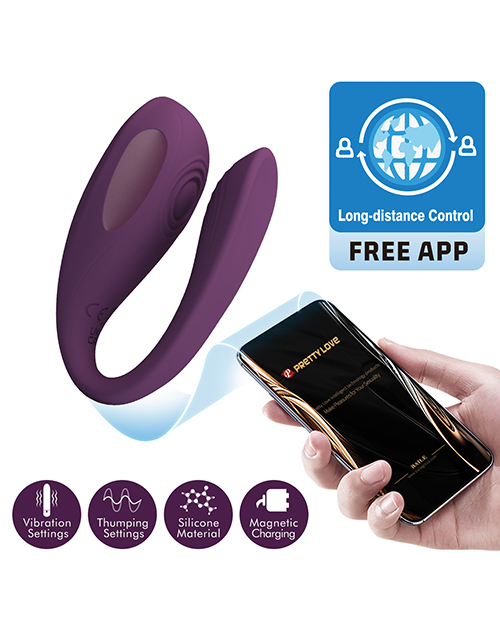 Pretty Love Aari Thumping Dual Vibrator - Purple - Image 2